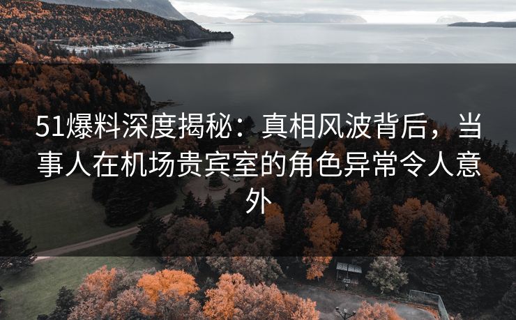 51爆料深度揭秘：真相风波背后，当事人在机场贵宾室的角色异常令人意外